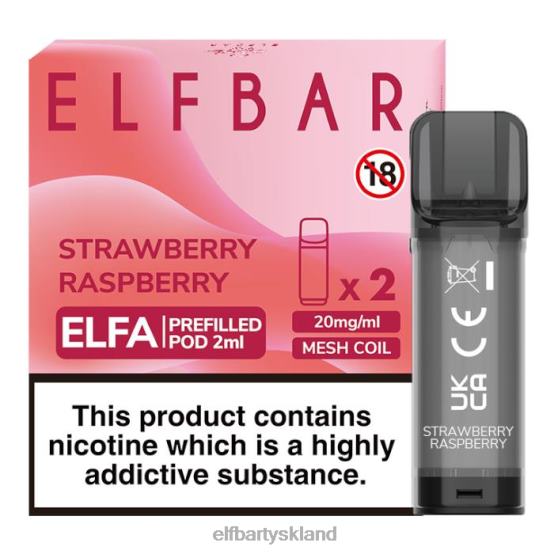 ELFBAR- elfa fyldt pod - 2ml - 20mg (2 pakke) 2X0XL112 jordbær hindbær elf bar uden nikotin