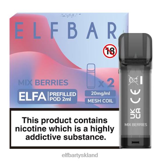 ELFBAR- elfa fyldt pod - 2ml - 20mg (2 pakke) 2X0XL132 bland bær elf bar uden nikotin