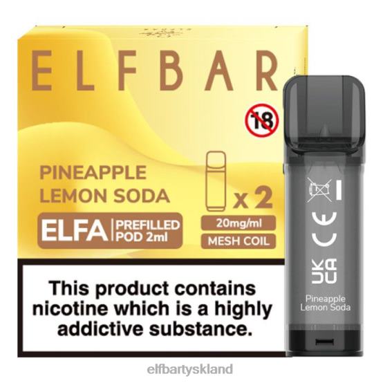 ELFBAR- elfa fyldt pod - 2ml - 20mg (2 pakke) 2X0XL134 ananas citron sodavand elfbar 600