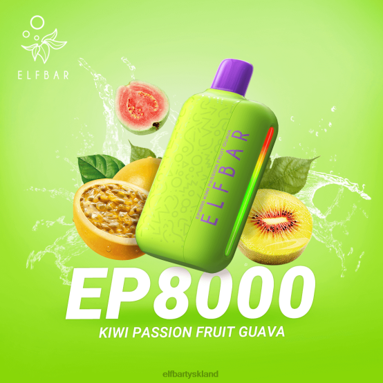 ELFBAR- engangs vape nye ep8000 puffs 2X0XL362 kiwi passionsfrugt guava elf bar uden nikotin