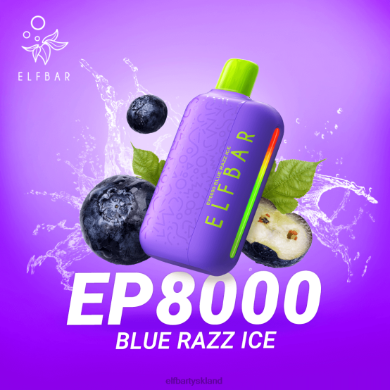 ELFBAR- engangs vape nye ep8000 puffs 2X0XL367 blå razz is elfbar 600 turn on