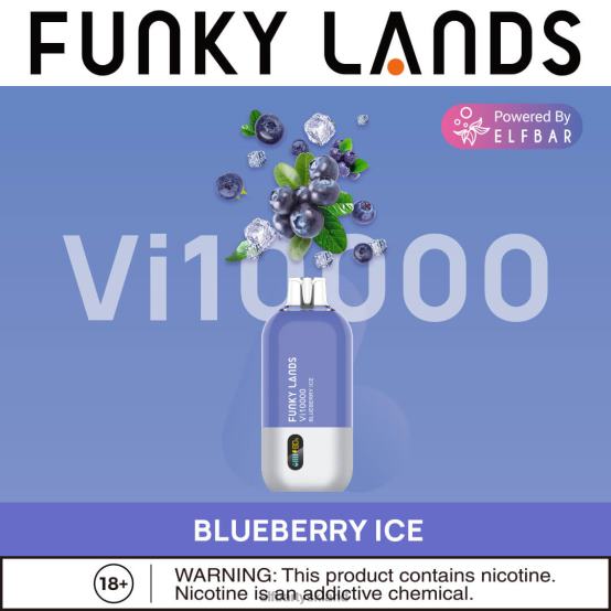 ELFBAR- funky lands best flavor engangs vape vi10000 iced serie 2X0XL453 blåbæris elf bar sverige