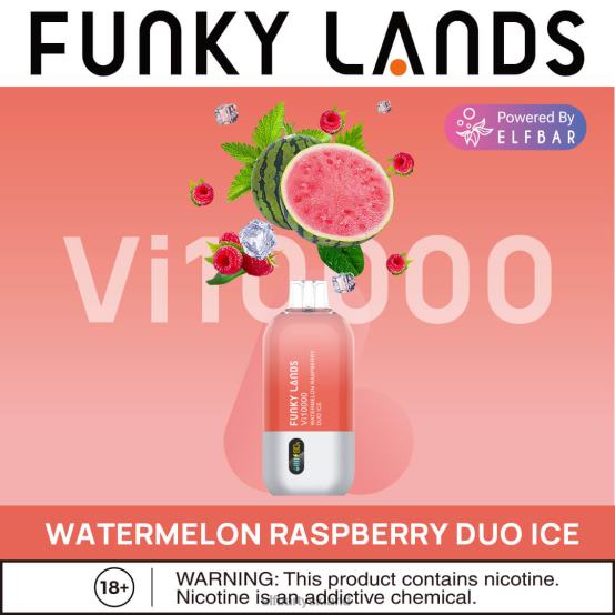 ELFBAR- funky lands best flavor engangs vape vi10000 iced serie 2X0XL454 vandmelon hindbær duo is elfbar 600