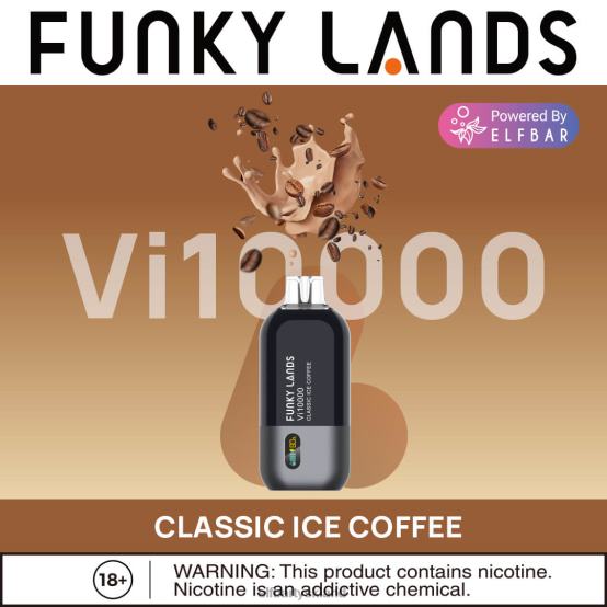 ELFBAR- funky lands best flavor engangs vape vi10000 iced serie 2X0XL457 klassisk iskaffe elfbar 600 turn on