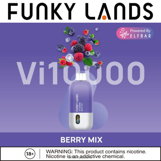 ELFBAR- funky lands engangs vape vi10000 pust 2X0XL461 bærblanding elf bar tyskland