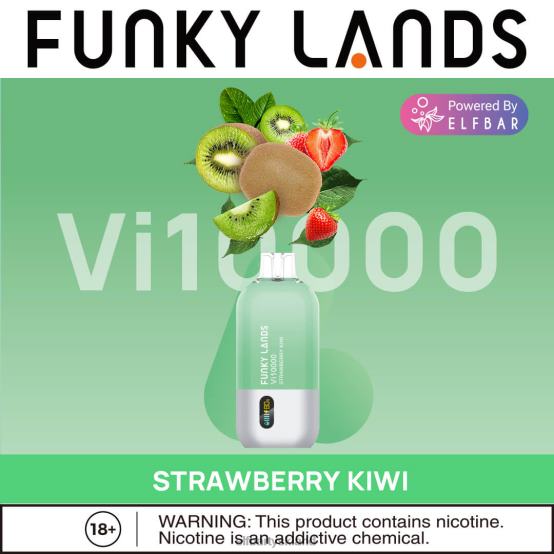 ELFBAR- funky lands engangs vape vi10000 pust 2X0XL463 jordbær kiwi elf bar sverige