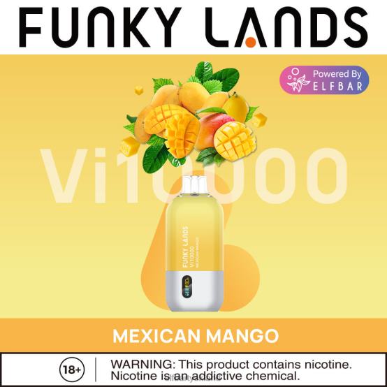 ELFBAR- funky lands engangs vape vi10000 pust 2X0XL464 fersken colada elfbar 600