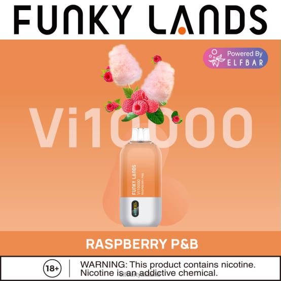 ELFBAR- funky lands engangs vape vi10000 pust 2X0XL464 fersken colada elfbar 600